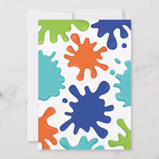 Slime Birthday Invitation Vert, bleu et orange (Dos)