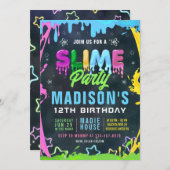 Slime Birthday Party Editable Modèle Invitation (Devant / Derrière)