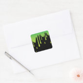 Slime druppelen vierkante sticker (Envelop)