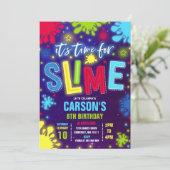 Slime Invitation Slime Party Neon Slime Party (Debout devant)