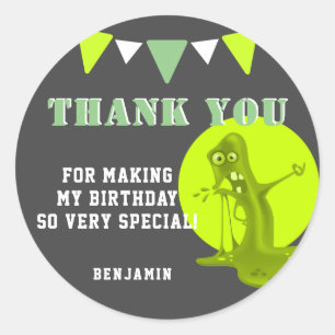 Slime Monster Dank je verjaardag Ronde Sticker
