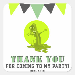 Slime Monster Dank je verjaardag Vierkante Sticker