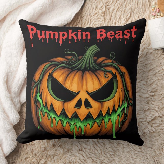 Slime Oozing Pumpkin Beast Throw Cushion Kussen (Deken)