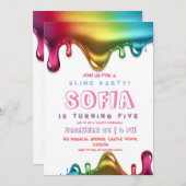 Slime Party Invitation Colorée Slime Anniversaire (Devant / Derrière)