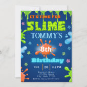 Slime uitnodiging voor verjaardagsfeestje (Voorkant)