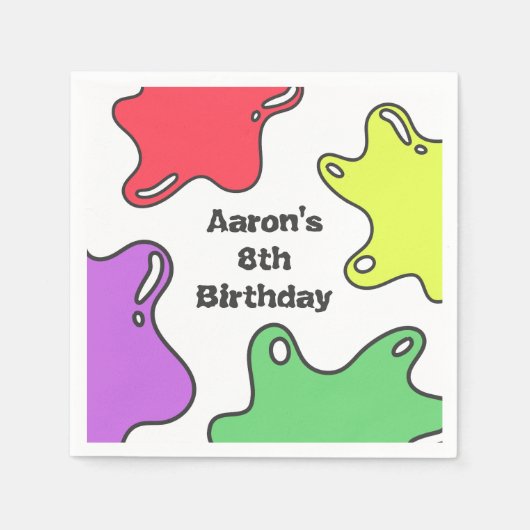 Slime verjaardagsfeestje servet (Voorkant)