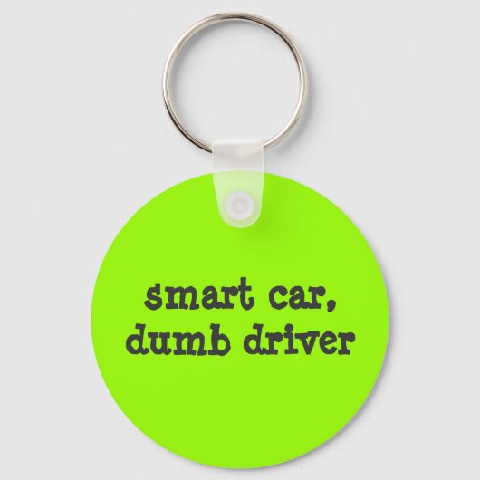 slimme auto, domme chauffeur sleutelhanger (Voorkant)