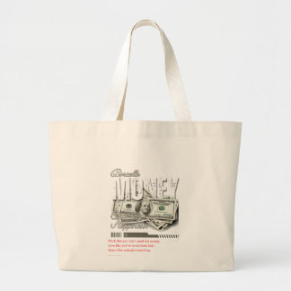 "Slimme besparingen, stijlvol winkelen!" Grote Tote Bag