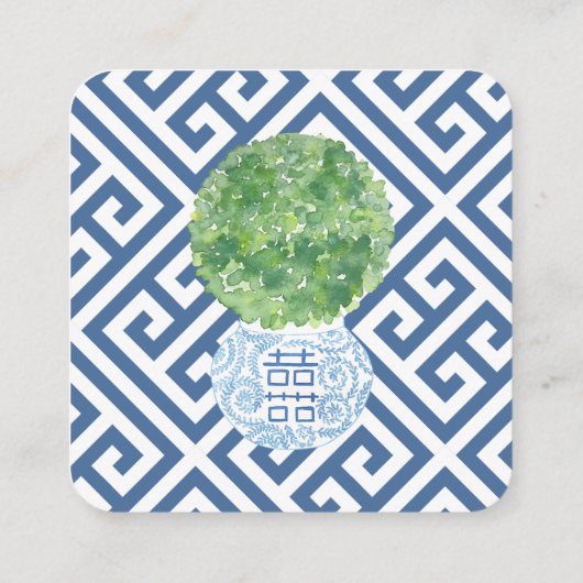 Slimme Blauwe en Groene QR Code Bruiloft Website Informatiekaartje (Achterkant)