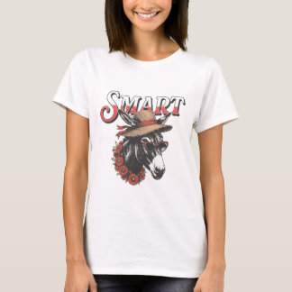 Slimme Ezel met Hoed en Hart Zonnebril T-shirt