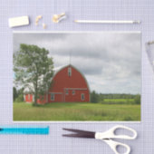 Slimme Grote Rood Barn in een Grijsveld Tissuepapier (Craft)