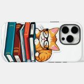 Slimme kat op een stapel Case-Mate iPhone case (Achterkant (horizontaal))