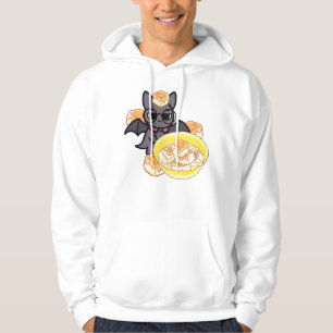 Slimme Kawaii Vleermuis met Tofu Kom Hoodie