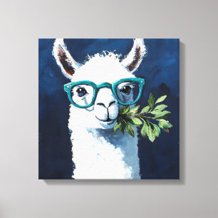 Slimme Lama Chic Canvas Afdruk