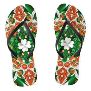 Slimme riemen voor volwassenen met Ierse kleuren Teenslippers