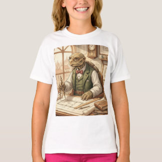 Slimme Schildpad Architect Vintage Kunst T-shirt