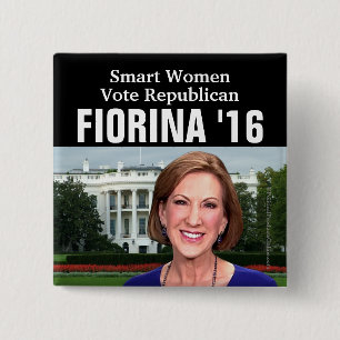 Slimme vrouwen Stemming republikeins Carly Fiorina Vierkante Button 5,1 Cm