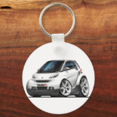 Slimme witte auto sleutelhanger (Voorkant)