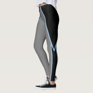 Slimme zwarte grijze en blauwe Leggings