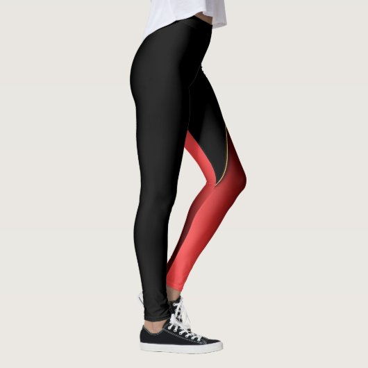 Slimming rood en zwart in de schaduw leggings (Rechts)