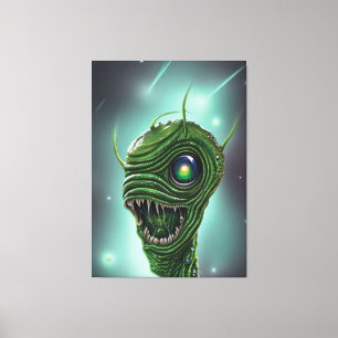 Slimy Alien Monster Canvas afdrukken