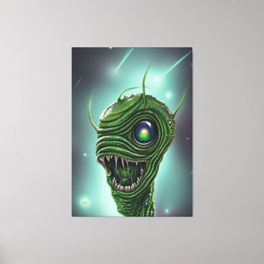 Slimy Alien Monster Canvas afdrukken (Voorkant)