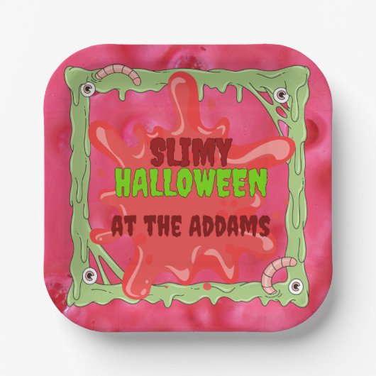Slimy Halloween Borden Papieren Bordje (Voorkant)