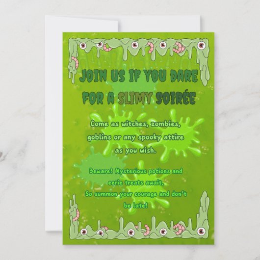Slimy Halloween Invitation Kaart (Voorkant)
