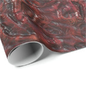 Slimy Red Organic Weird Alien Flesh Texture Cadeaupapier (Rol Hoek)
