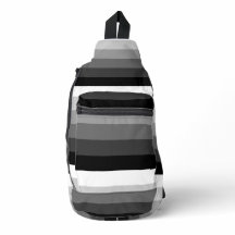 Sling Bag - Black White Grey Stripes