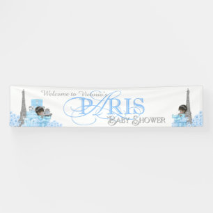 Slinger voor jongens Paris baby shower Spandoek