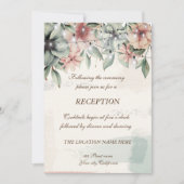 Slingerende lichten,penseelstreek,bloemige bruilof kaart (Voorkant)