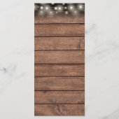 Slingerende lichten Rustieke hout bloemige bruilof Menu (Achterkant)