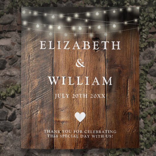 Slingerlampjes Rustic Hout Foto Booth Achtergrond Wandkleed