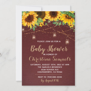 Slingerlicht baby shower uitnodiging