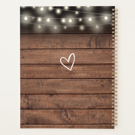 Slingerlichten Rustieke Houten Handtekening Script Planner (Achterkant)
