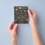 Slingerlichten Rustische Doop Budget Flyer (Hand)