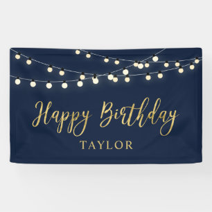 Slingerlichtjes Gouden Verjaardagsfeest Banner