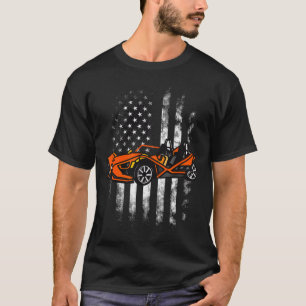 Slingshot Car Amerikaanse vlag 4 juli T-shirt