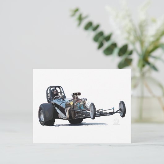 Slingshot Dragster Wheelie Briefkaart (Staand voorkant)