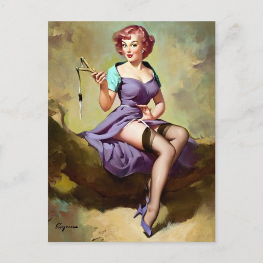 Slingshot Pin Up Briefkaart (Voorkant)