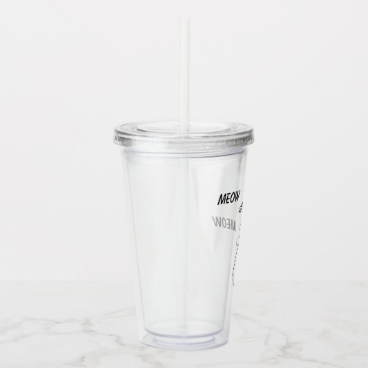 Slinky Black Cat Meow Custom Text Green Eyes Acryl Drinkbeker (Rechts)