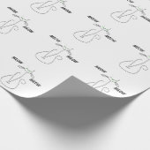 Slinky Black Cat Meow Custom Text Green Eyes Cadeaupapier (Hoek)