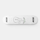 Slinky Black Cat Meow Custom Text Green Eyes Skateboard (Horizontaal)