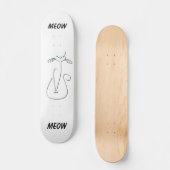 Slinky Black Cat Meow Custom Text Green Eyes Skateboard (Voorkant)