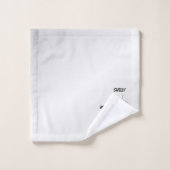 Slinky Black Cat Meow Meow Green Eyes sur argent (Gant de toilette)