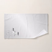 Slinky Black Cat Meow Meow Green Eyes sur argent (Serviette à main)