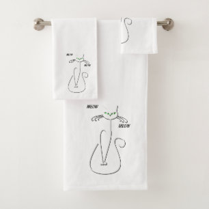 Slinky Black Cat Meow Meow Texte Personnalisé Yeux