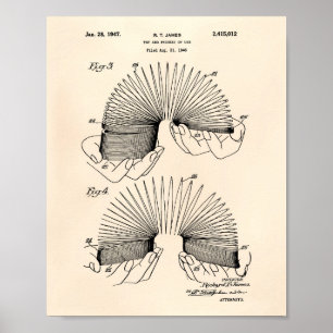 Slinky Speelgoed 1946 Patent Art - Old Peper Poster