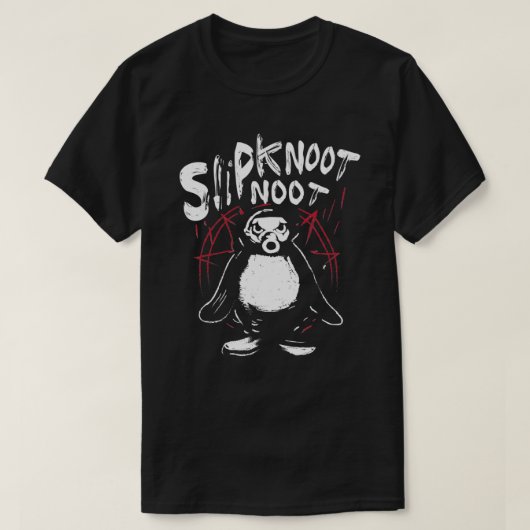 Slipknoot niet pinguïn gothic hard rock t-shirt (Design voorkant)